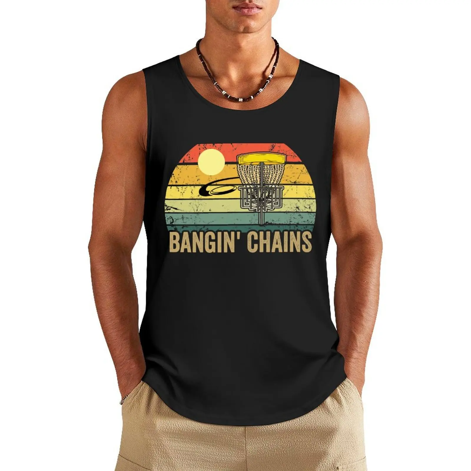 

VINTAGE DISC GOLF BANGIN' CHAINS Tank Top Vest bodybuilding men clothes t shirts best selling products
