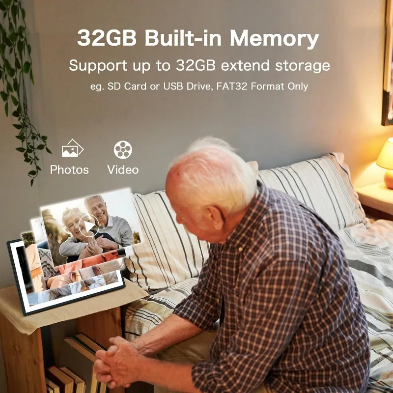 Digital Picture Frame, 15.6 Inch Large Frameo Digital Photo Frame WiFi, 32GB, 1920 * 1080 IPS HD Touch Screen