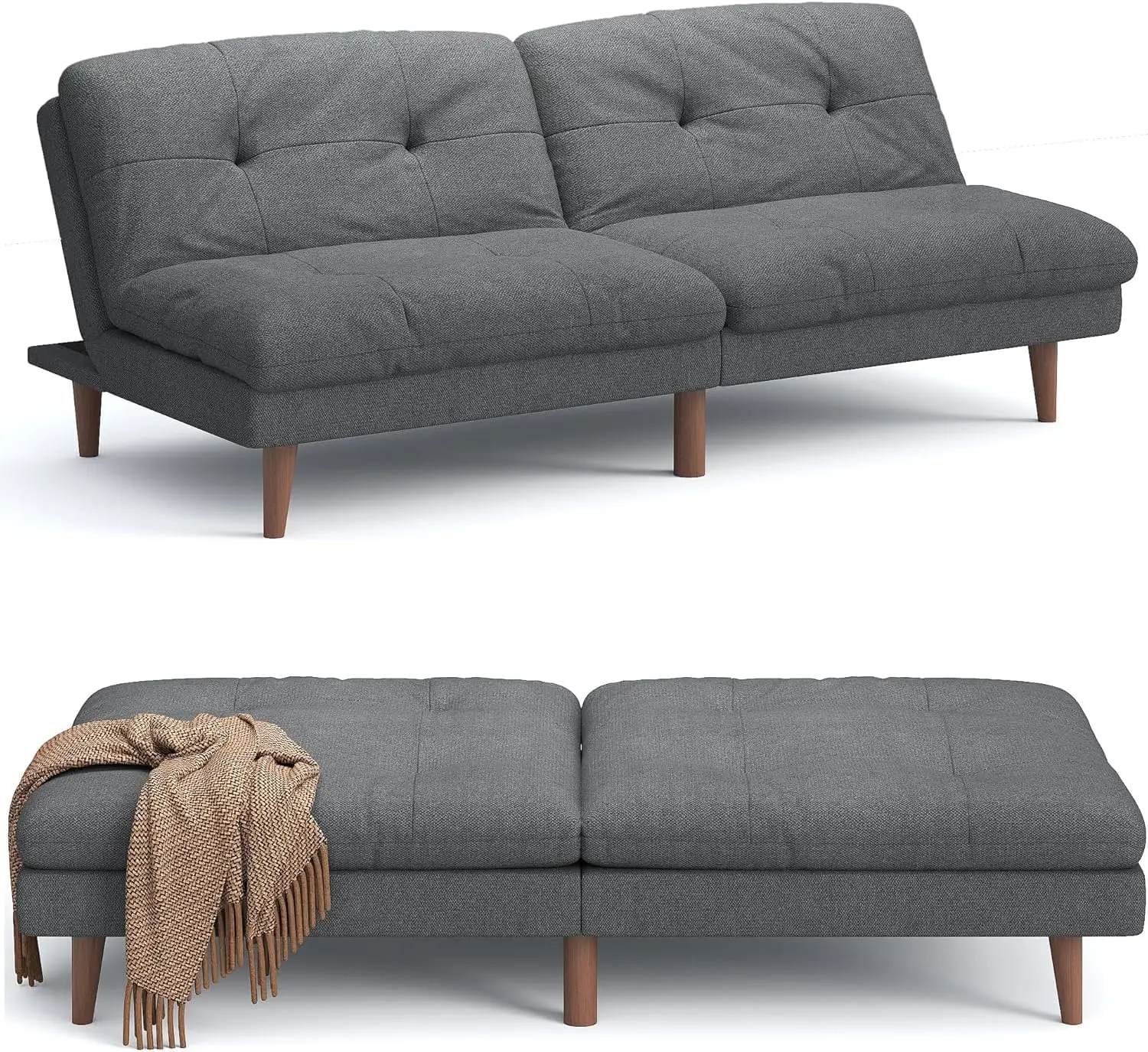 

Футон-диван, современный диван-кровать с регулируемой спинкой, трансформируемый диван-кровать для небольших квартир, двухместный диван