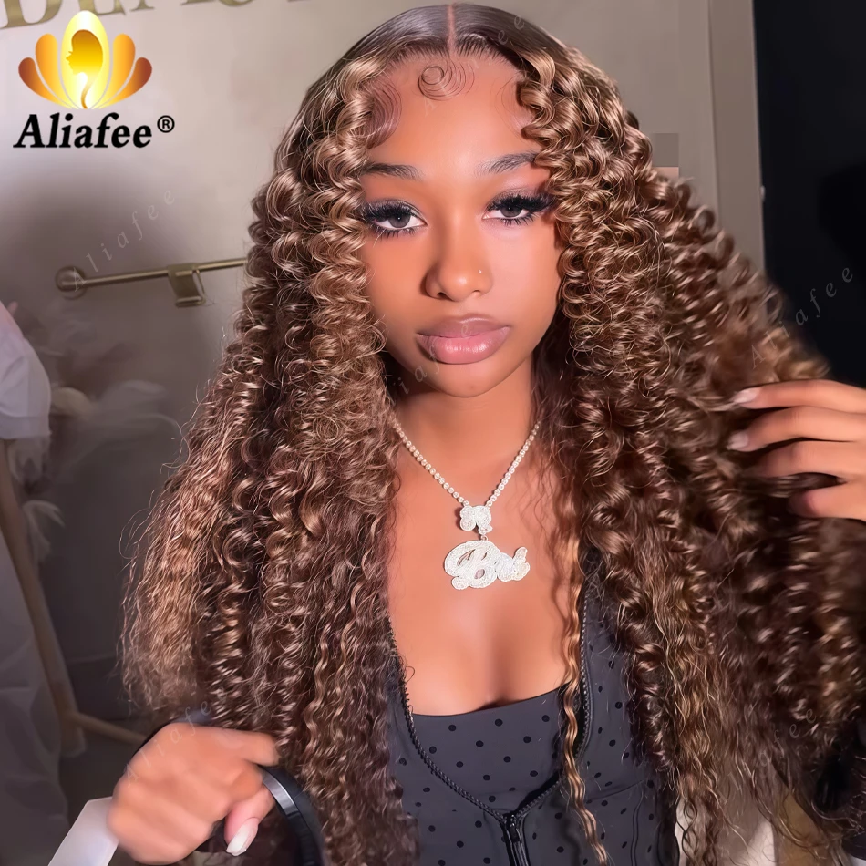 

Ombre Brown Blonde 13x6 Transparent Lace Frontal Wigs Loose Deep Brazilian Human Hair Soft Bouncy Curly Natural Baby Hair Wigs