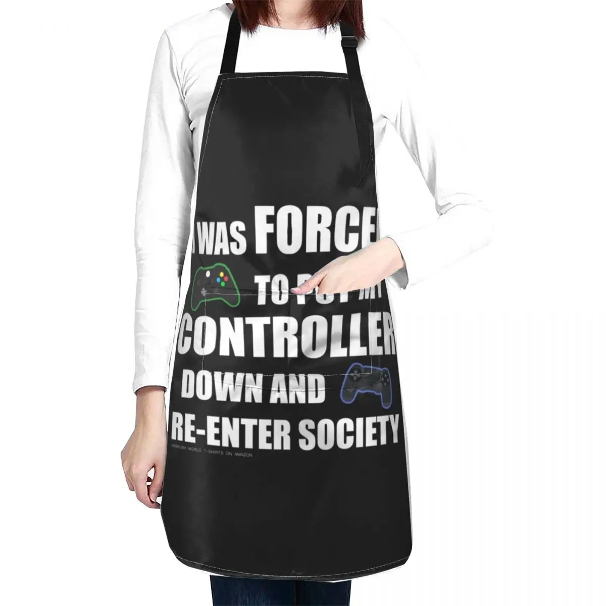 I Was Forced To Put My Controller Down Gamer Novelty Gift Apron women's work professional hairdresser For Kitchen Apron