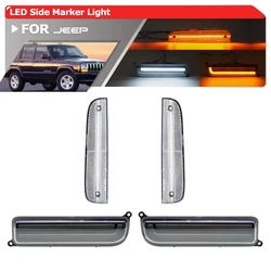 For 1997-2001 Jeep C​herokee XJ Front Bumper Switchback LED Parking/Sequential Turn Signal Amber Corner Fender Side Marker Light
