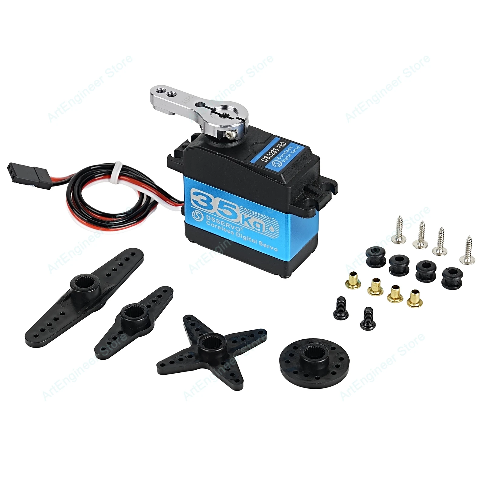 DS3235 PRO 35kg High-Torque Digital Servo Metal Gear Waterproof IP66 Coreless Motor for 1/8 1/10 1/12 RC Cars 180°/270° Optional