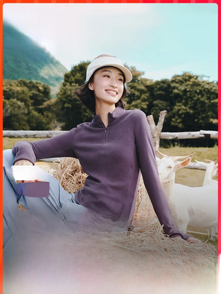 Banana Le Senhoras Fce Forrado Slim Fit Base Camada irt Desgaste Interno Top Quente Outono Yoga Roupas de Treinamento de Fitn