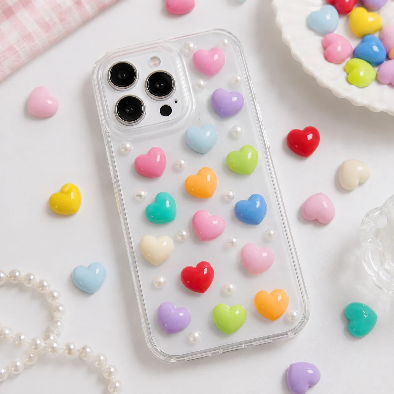 Kleurrijke Hartvormige Hars Ch - Phone Cases Wholesale recensie en prijs