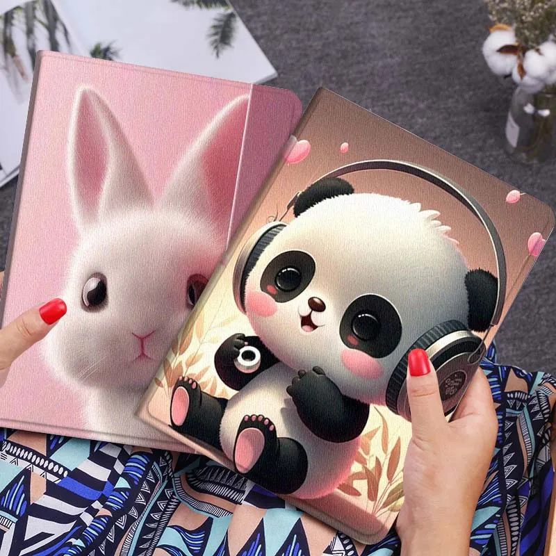 

Panda Rabbit Cartoon Cute Art Gift For Xiaomi Mi Pad Mini 4 5 6 7 SE Pro Plus Redmi Pad 2 SE 2025 8.8 11 Foldable Tablet Case