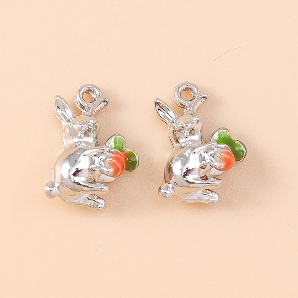Leslie 5 Stück süße Mini-Tier-Anhänger Igel Frosch Vogel Schnecke Kaninchen Charm-Perlen für Sterling Silber Armband Schmuckherstellung DIY – Detail 17