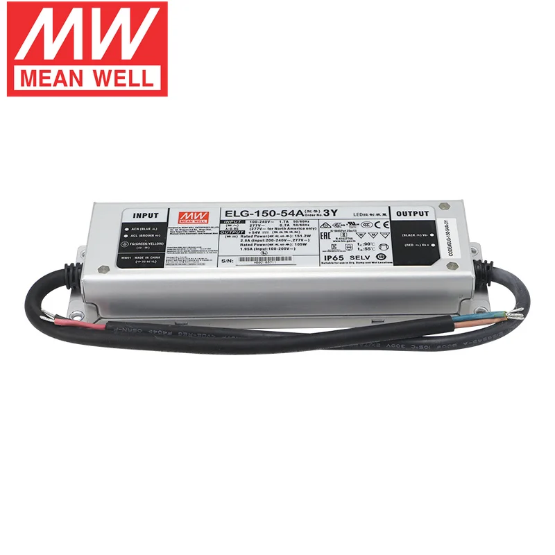 Imagem -02 - Transformador de Iluminação Led Bem à Prova Dágua Driver ao ar Livre Elg15048a3y Ip67 150w ca para dc 12v 24v 36v 48v 54v