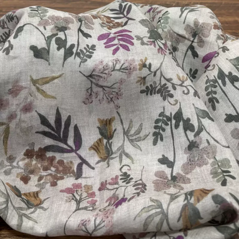 

100% ramie printed fabric, suitable for clothing sewing and DIY fabrics