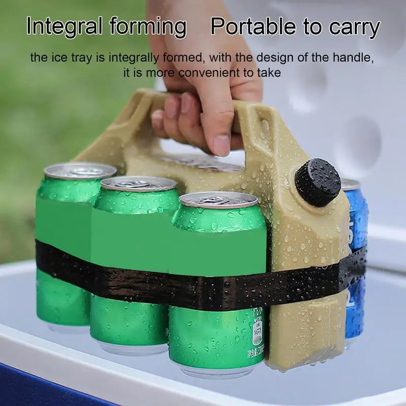 Ice Pack For Drink Bottle Breastmilk Ice Pack With Handle Reusable Curved Bottle Ice Pack Can Hold 6 Cans For Cool Cooler Bag