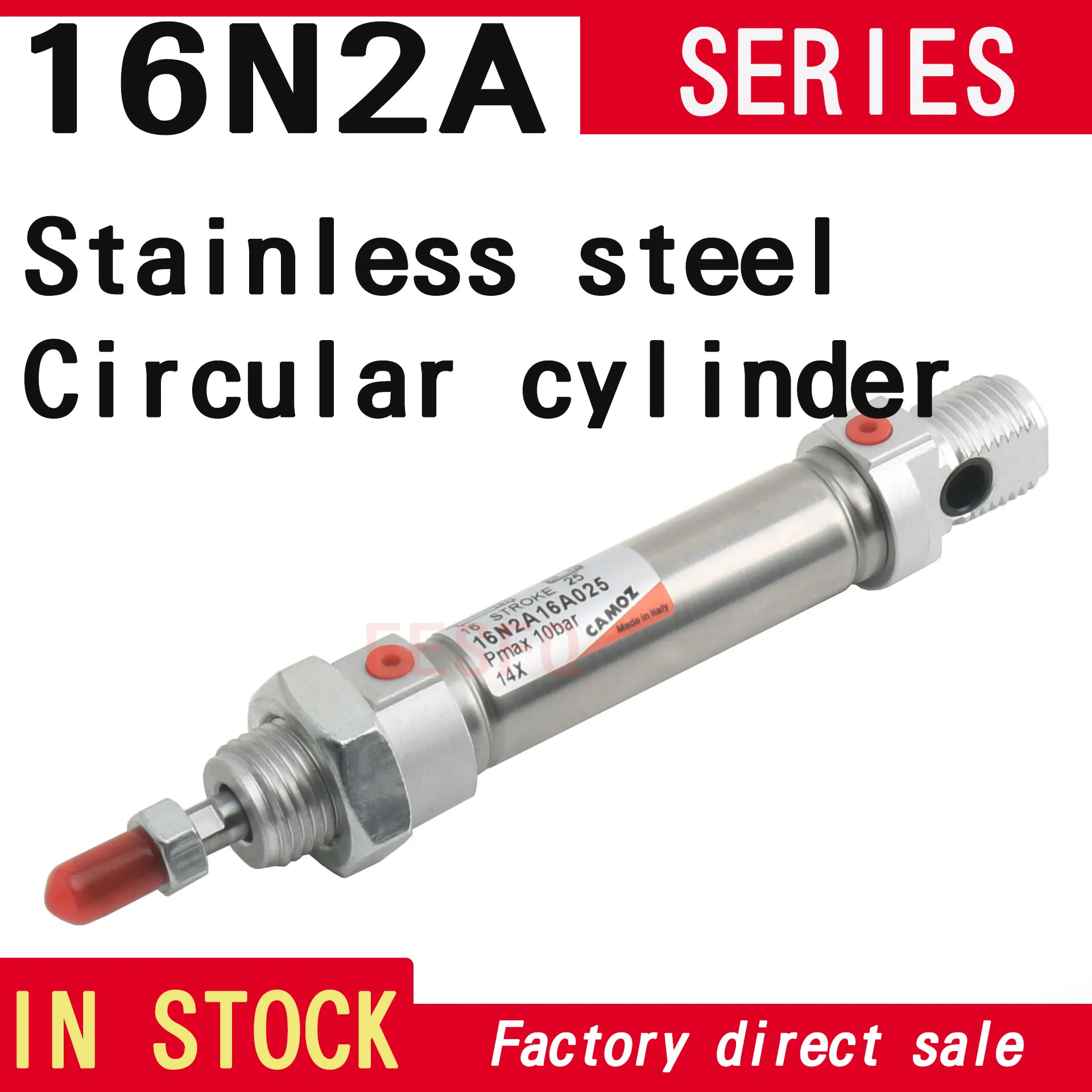 CAMOZZI Round stainless steel cylinder 16N2A08A010/16N2A10A25/40/50/80/100/125/160/200 16N2A12A010/40/50/100/125/160/200/250/300