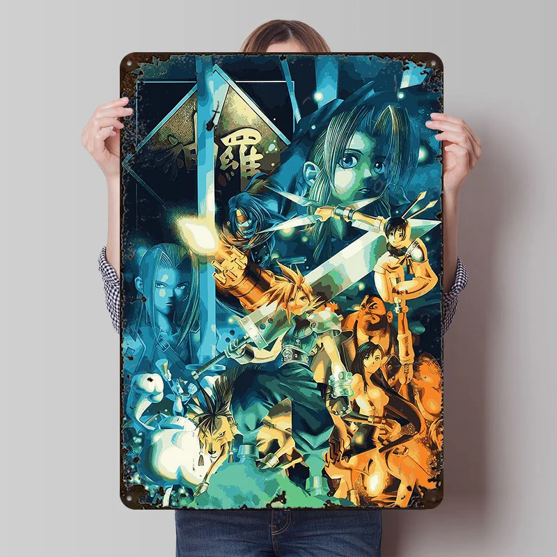Fantasy-Poster mit Aufdruck, personalisierte Wandkunst, Retro-Vintage-Metallschilder für luxuriöse Dekoration, Gaming-Raum-Dekorationen, Wanddeko