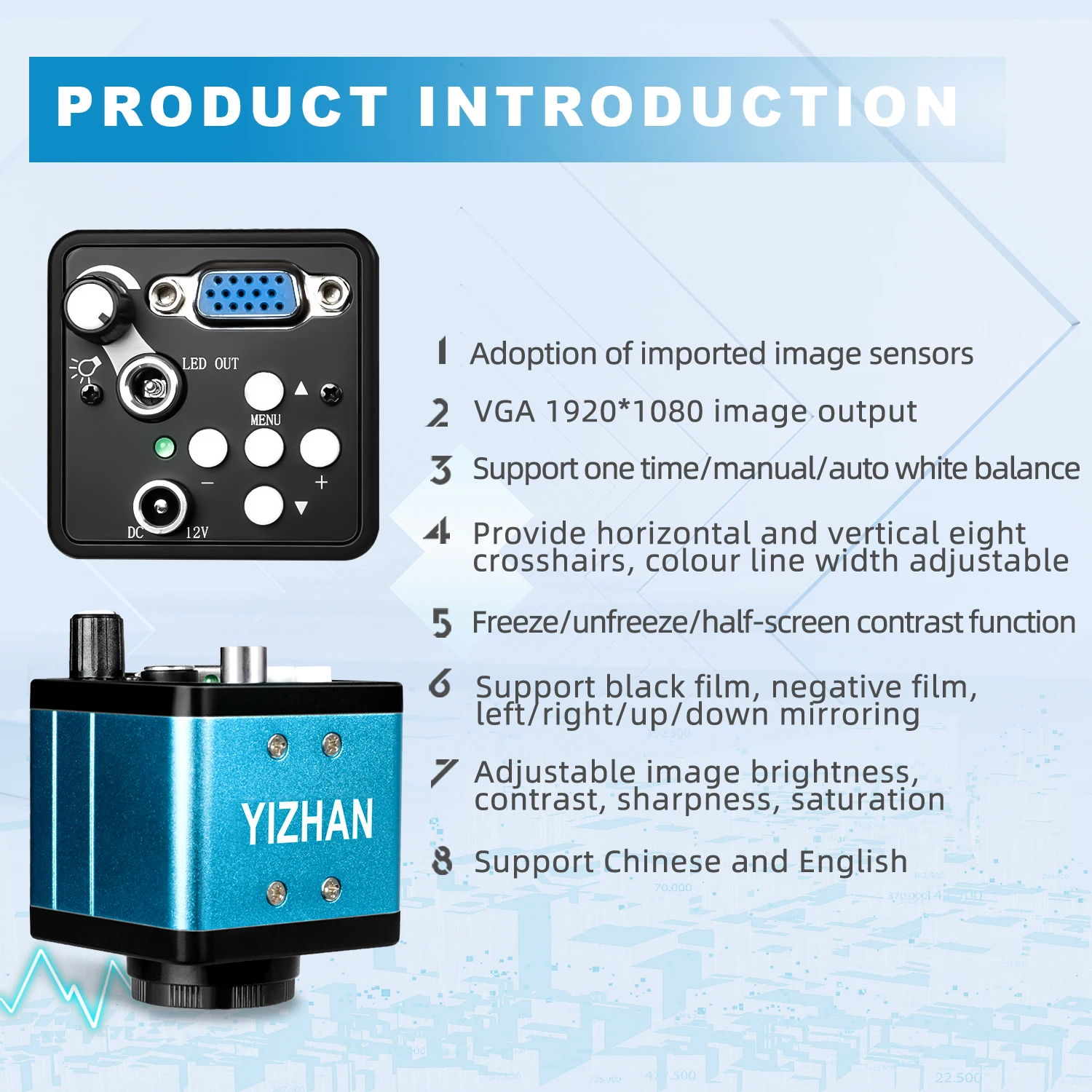 Electronic Microscope 1080P VGA Video Microscope Camera 130x/150x Infinitely Far C Mount Lens for Repair PCB Phone Soldering