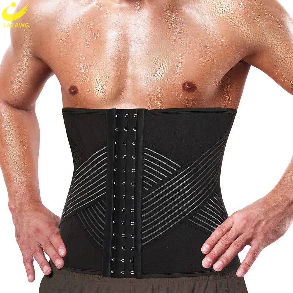 

LAZAWG Men Waist Trainer Belt Neoprene Body Shaper Weight Loss Band Tummy Control Girdle Sweat Corset Belly Cincher Fat Burner