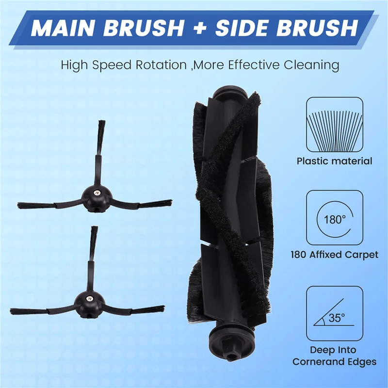 EAS-For Eufy X8 Pro روبوت استبدال أجزاء فرشاة الأسطوانة الرئيسية فلتر Hepa ممسحة وسادة القماش كيس لجميع الغبار الملحقات