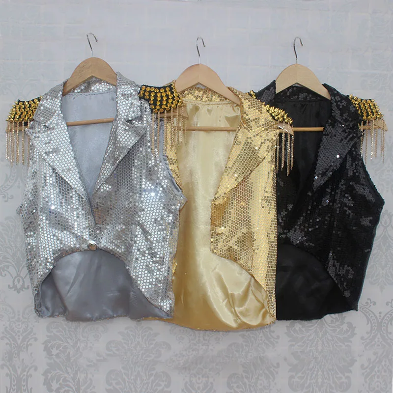 Lady Gaga Jazz Dance Performance Suit Sequin Fringe Jacket Women Singer DS Glittery Sharp Tassel Outfit Stage Costume