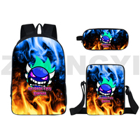 Preppy Cartoon Angry Geometry Dash 3D Backpacks Anime Shoulder Bag Beautiful Pencil Case Executive Backpack Men Kids School Bags