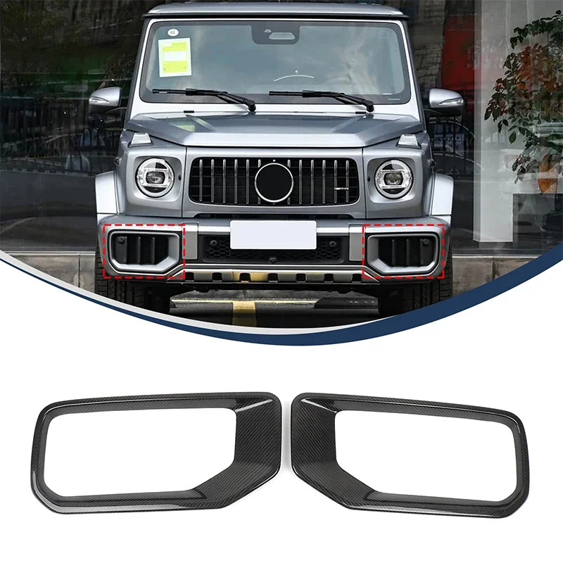 For Mercedes-Benz G-Class G63 2025+ Real Carbon Fiber Car front bumper air intake mesh frame decorative stickers Car accessories