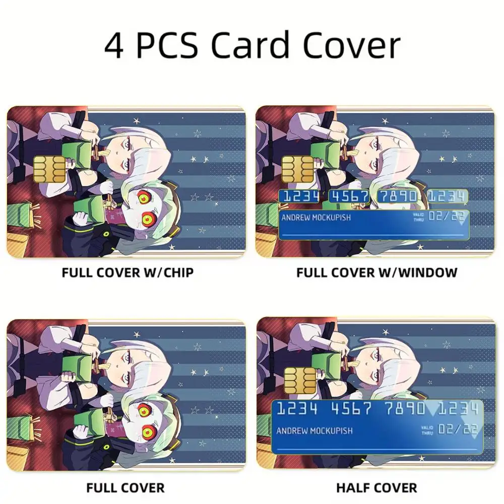 Lucyna David Martinez C-Cyberpunk Card Stickers For Debit Bank Credit Cards Metro Bus Pass Sticker Decoration Cover Skin