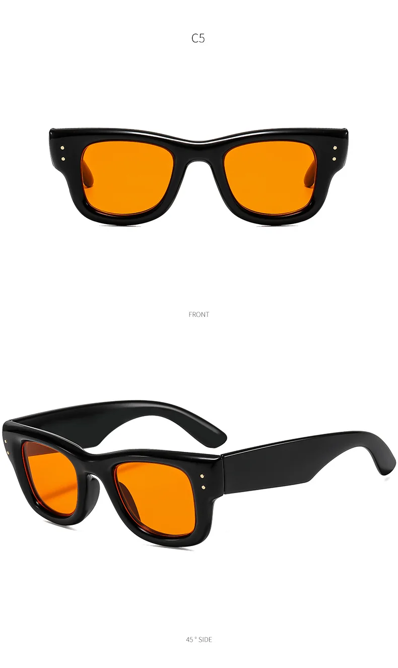 Modische Retro-Sonnenbrille mit quadratischem Rahmen für Damen und Herren, klassische Designer-Sonnenbrille mit kleinem Rahmen, trendige Sonnenbrille, UV400-Schutz – Detail 9