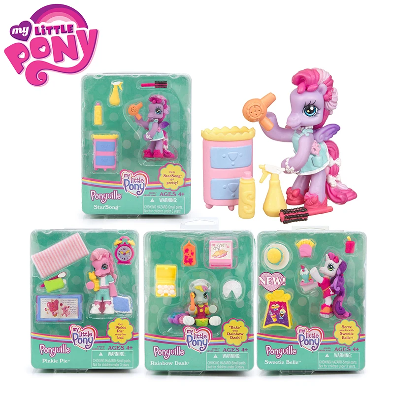 

Экшн-фигурка Hasbro My Little Pony Ponyville Mini Pony Life Scene Rainbow Dash Pinkie Pie Коллекционная модель детская игрушка в подарок