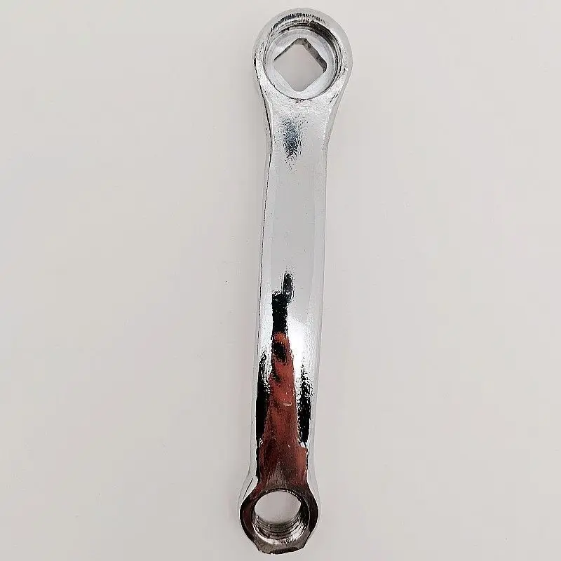Chrome Plated Steel Bicycle Crank Arm Single Speed Square Taper Bike Crank Replacement Part for Mountain Road Cycling Bicycle