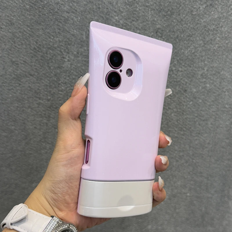 كاندي كولور ثلاثية الأبعاد BB كريم منظف للوجه شكل حافظة لهاتف آيفون 16 برو ماكس 15 14 13 12 11 16 Plus غطاء خلفي من السيليكون