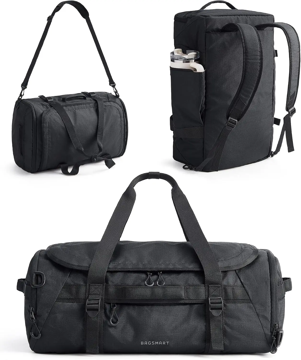 Bolsa de viaje 4 en 1, bolsa de gimnasio de 40 litros con compartimento para ropa húmeda.