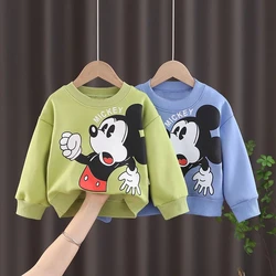 Mickey Long Sleeve Tops Base Shirt Loose Fashion Baby Round Collar Sweatshirt Hoodie Children Spring Autumn Clothing 0 1 2 3 4Y