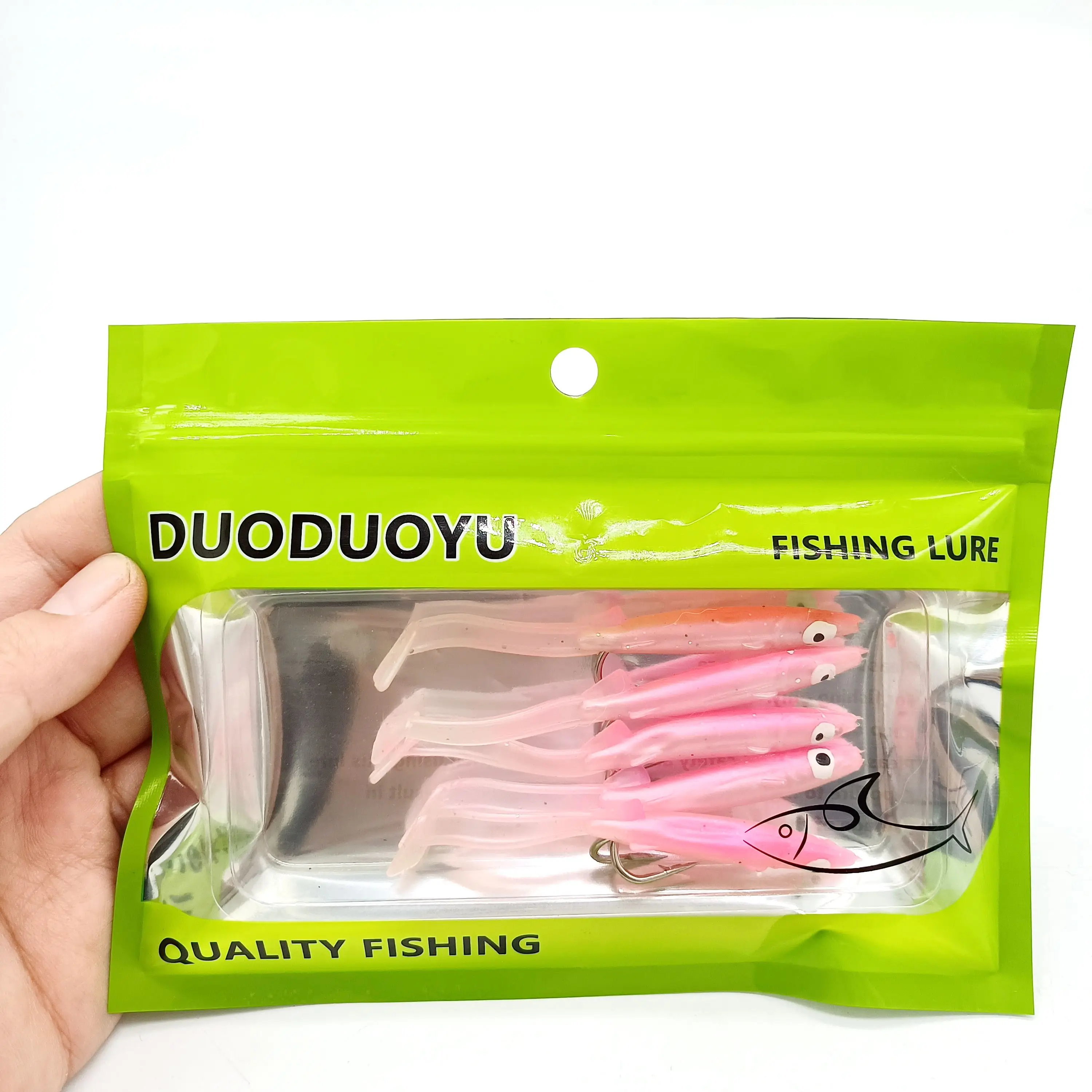 DUODUOYU 5PCS 장어 부드러운 플라스틱 낚시 미끼 2.6g/80mm 작은 바닷물 Isca 인공 크랭크베이트 소프트 낚시 태클