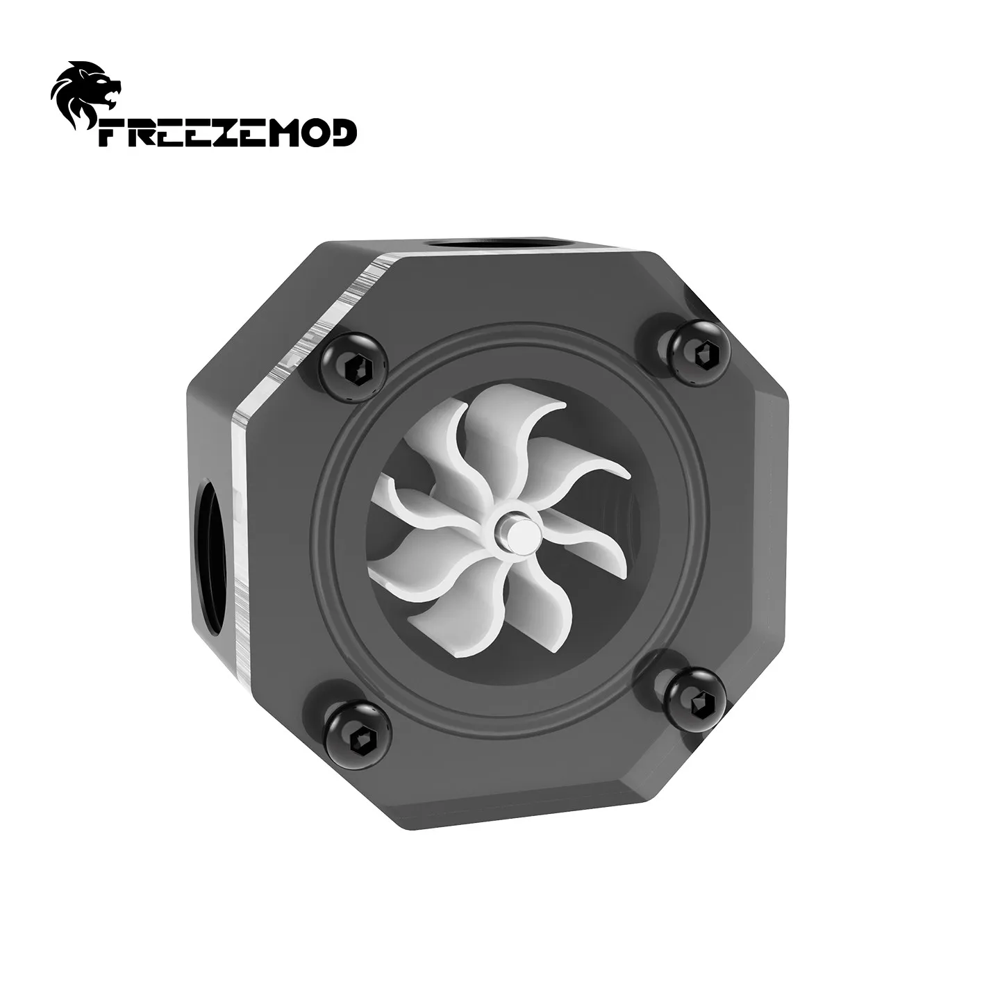 Freezemod LSJ-KM2 Industrial Solid All-Metal High Precision Water Flow Meter G1/4 Thread 3-Port Flow Monitor for PC Cooling Loop