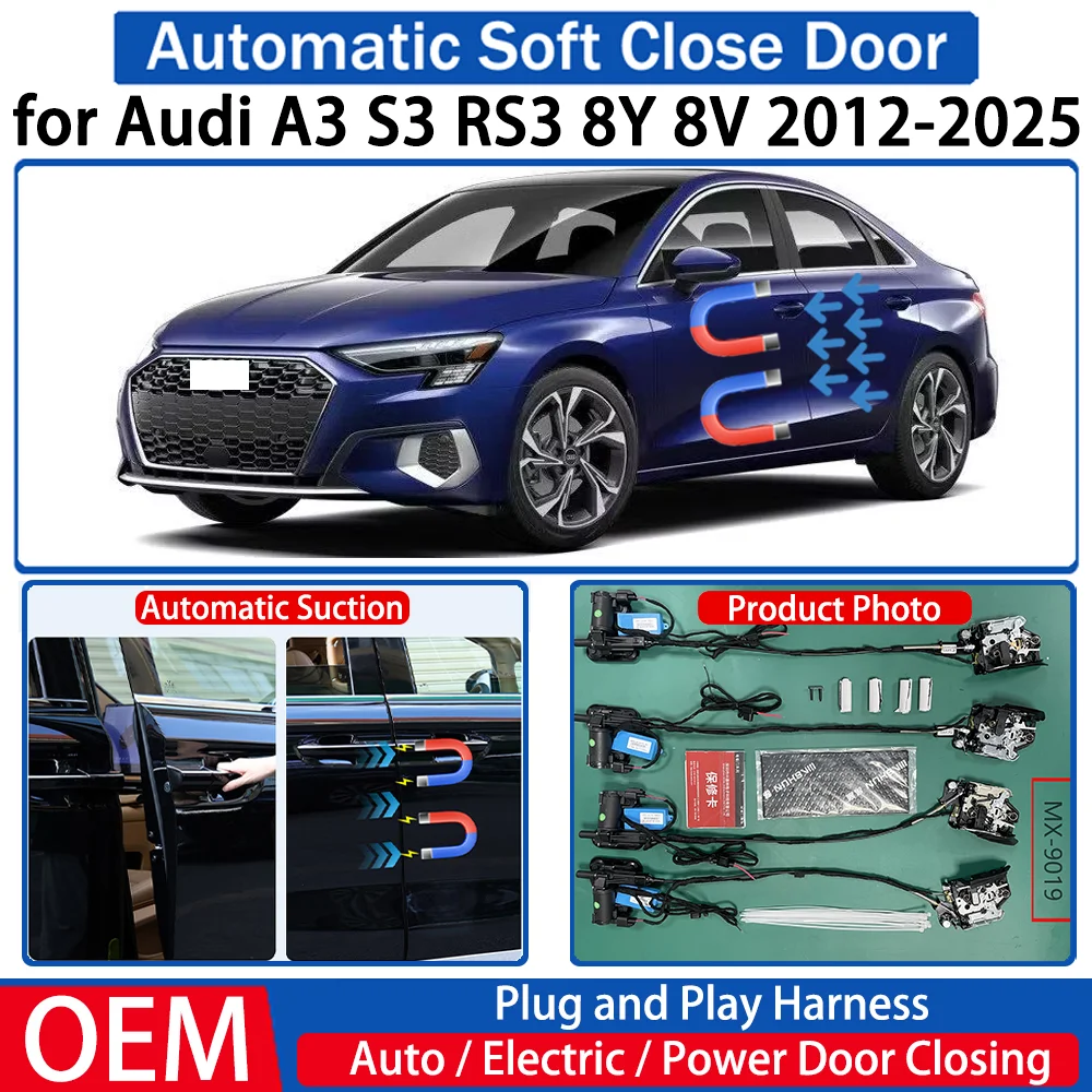 

for Audi A3 S3 RS3 8Y 8V 2012-2025 Car OEM Automatic Soft Close Door Electric Suction Kit Auto Power Closing System Plug＆play