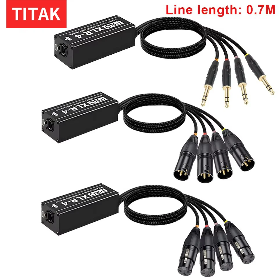 RJ45 CAT5 to 4 Channel 3Pin XLR/DMX Audio Extender DMX512 Network Signal gilding Extender For Live Stage, Audio Recording Studio
