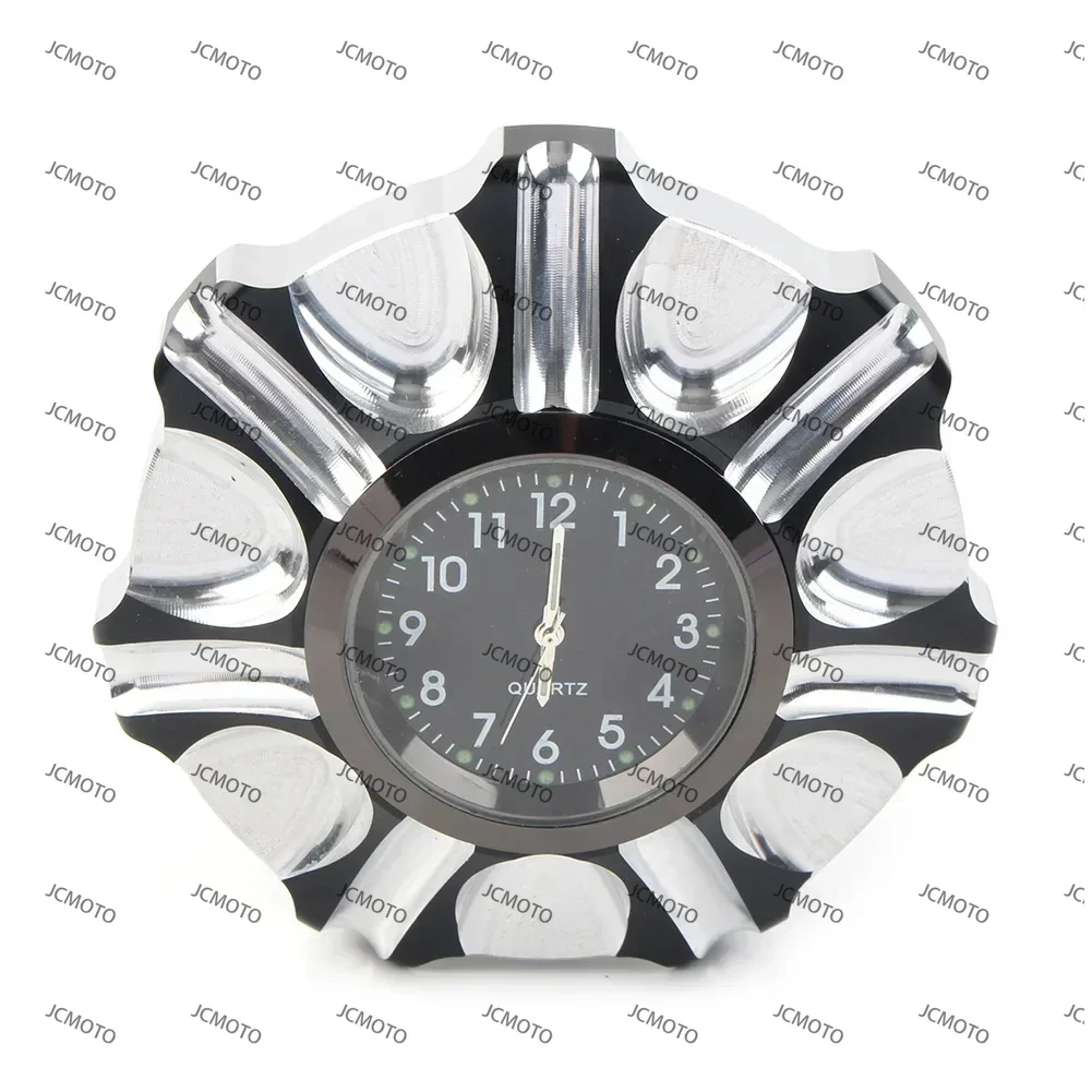 Alumínio para Harley XL1200 833 Softail Dyna Road King Moto Tampa de gás Tampa do tanque de combustível com relógio