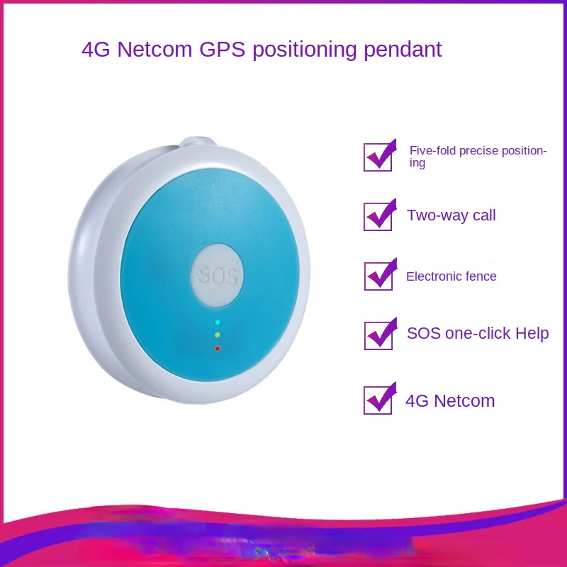 

Round Bluetooth Alarm 4G Netcom Anti-Lost Device Pendant GPS Smart Anti-Lost Device for the Elderly and Children Pets