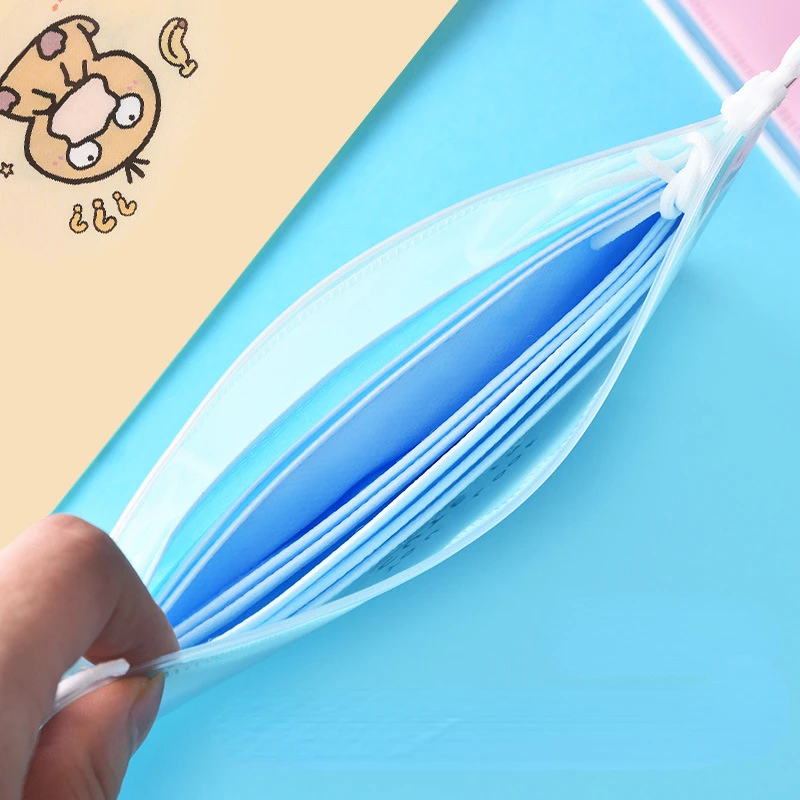 12Pcs Rits Bestand Zakken Masker Opbergtas Document Rits Pouch Ontvangst Map Multifunctionele Reizen Toilettas Make-Up Cosmetische Zak Pp