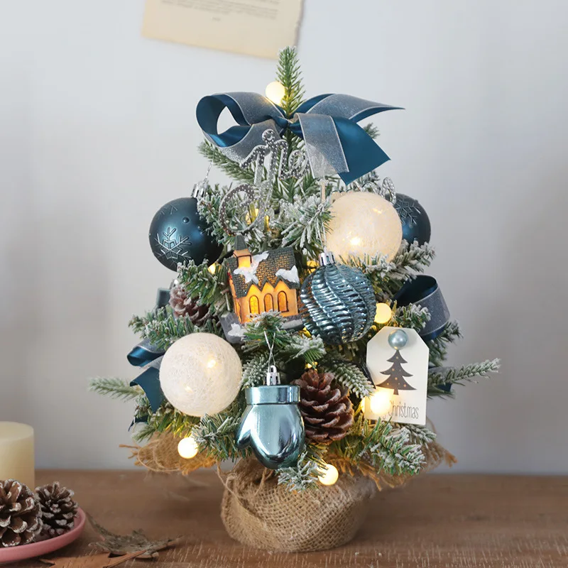 

Grey Household Mini Christmas Tree Desktop Decoration, Shopping Mall Front Desk Christmas Decoration