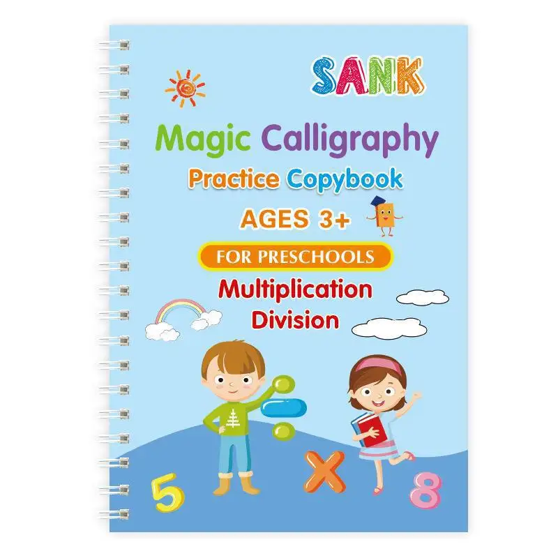 Reusable Learning Letter English 3D Calligraphy Book Numbers Copybook Drawing Montessori Education for Kids Practice Book