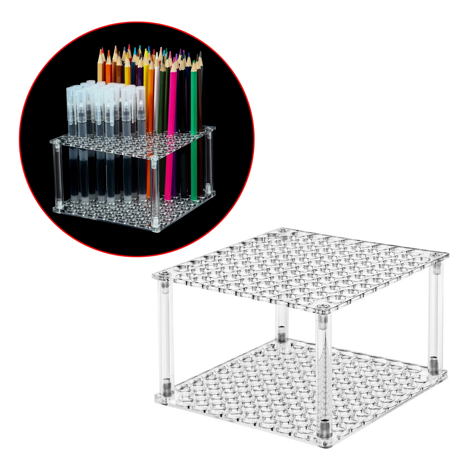 Imagem -04 - Pincéis Cosméticos Organizador de Armazenamento Rack de Lápis Organizador Caneta de Armazenamento Lápis Bandeja de Exibição para Makeups Cosméticos Brushes