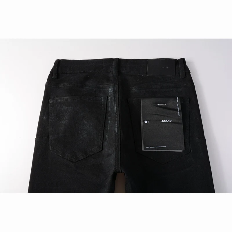 Jeans rasgado preto masculino, calças de streetwear, skinny, botão voar, lavado, alta