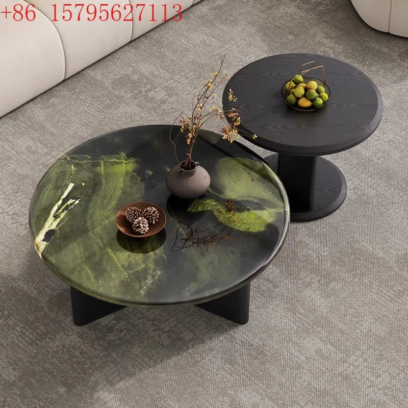 

Wooden Round Coffee Table Modern Decoration Designer Writing Minimalist Clear Coffee Table Cheap Meubles Space Saving Furniture