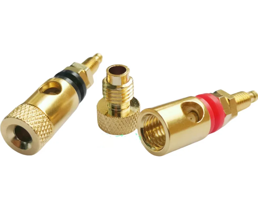 1PCS Pure Copper gold-plated amplifier speaker wiring terminal Banana socket 0502 wiring terminal 4MM