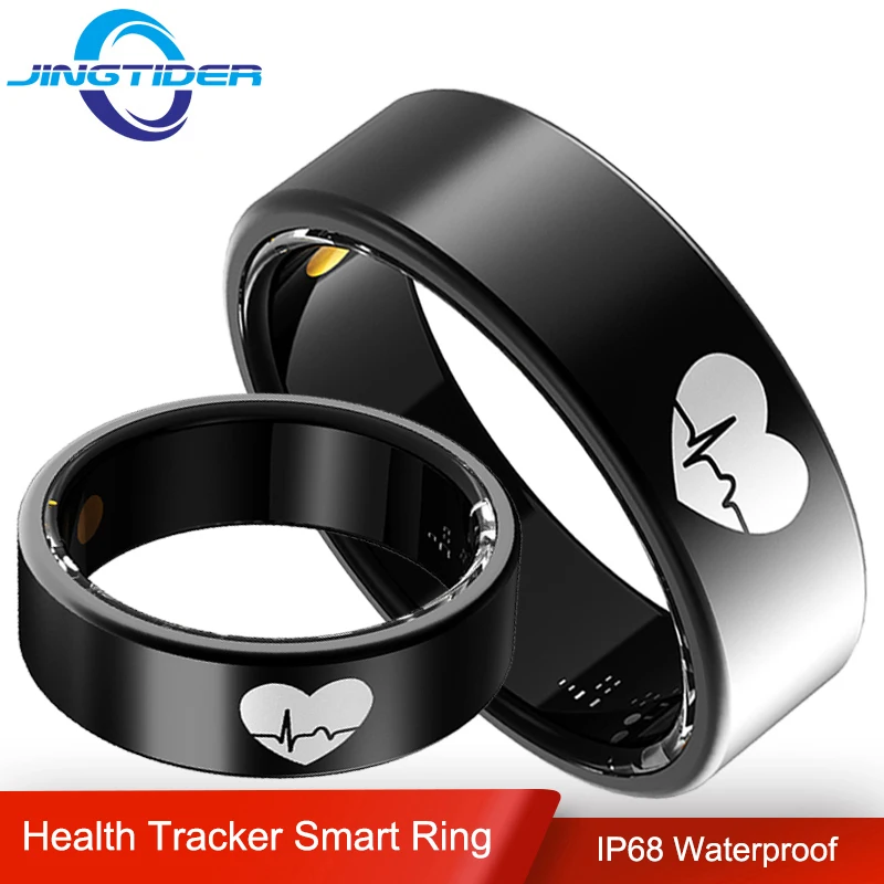 2025 Smart Ring Health Tracker ECG Frequenza cardiaca Pressione dell'ossigeno nel sangue Temperatura corporea Acciaio inossidabile IP68 Anello da dito impermeabile