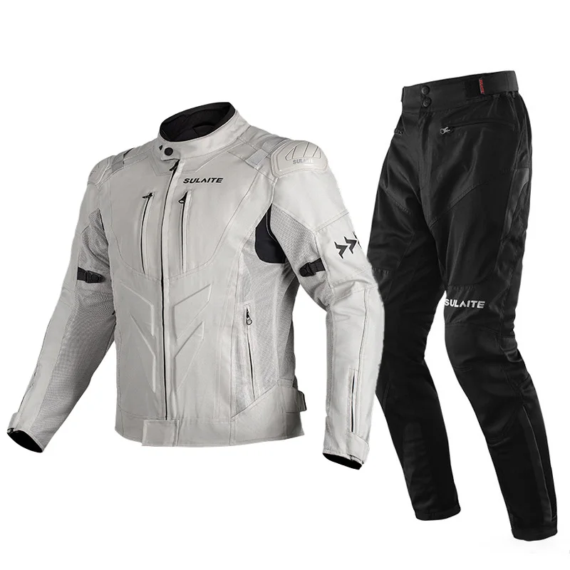 Highway motorcycle riding suit jacket and pants Durable and breathable in summer male Racing suit equipment