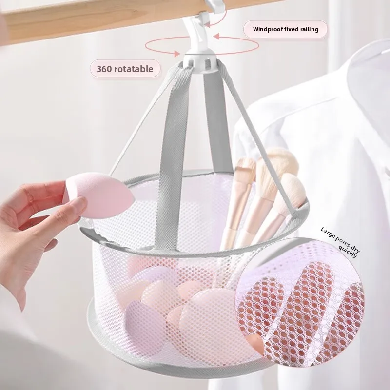 Drying net bag for home foldable mini clothes basket beauty egg storage net frame round drying socks handy gadget