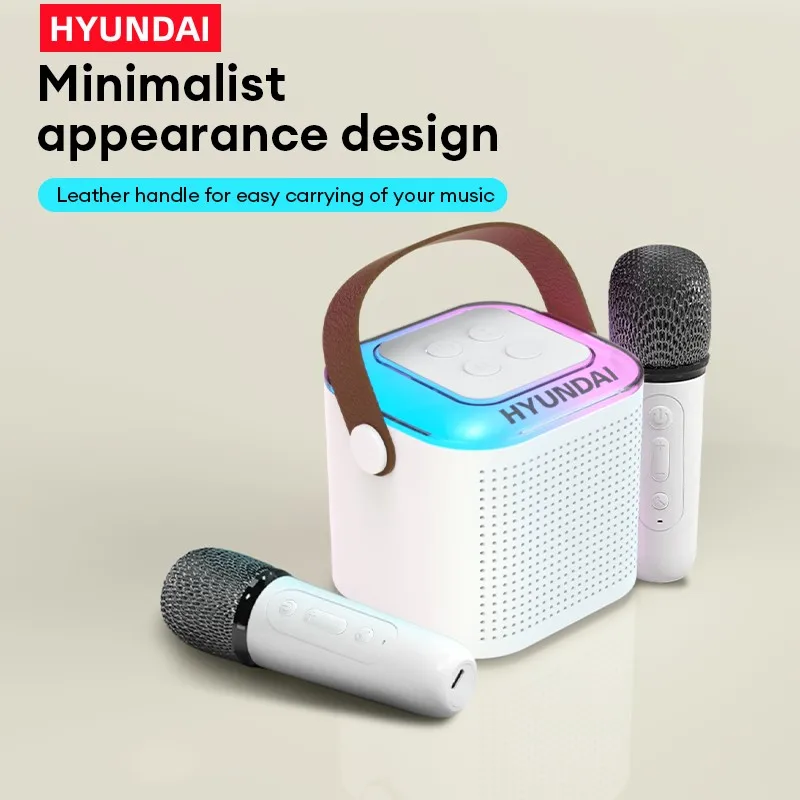 

HYUNDAI S13 Mini Karaoke Machine LED Portable Bluetooth Speaker Suitable For Birthday Family Party For Girls And Boys Microphone