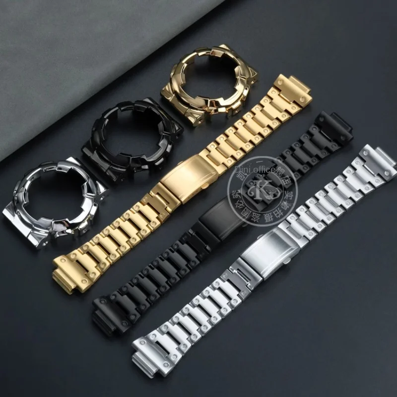 For Casio G-SHOCK GA-110 100 120 140 Solid stainless steel waterproof Watch Strap case black golden silver watchband Bracelet