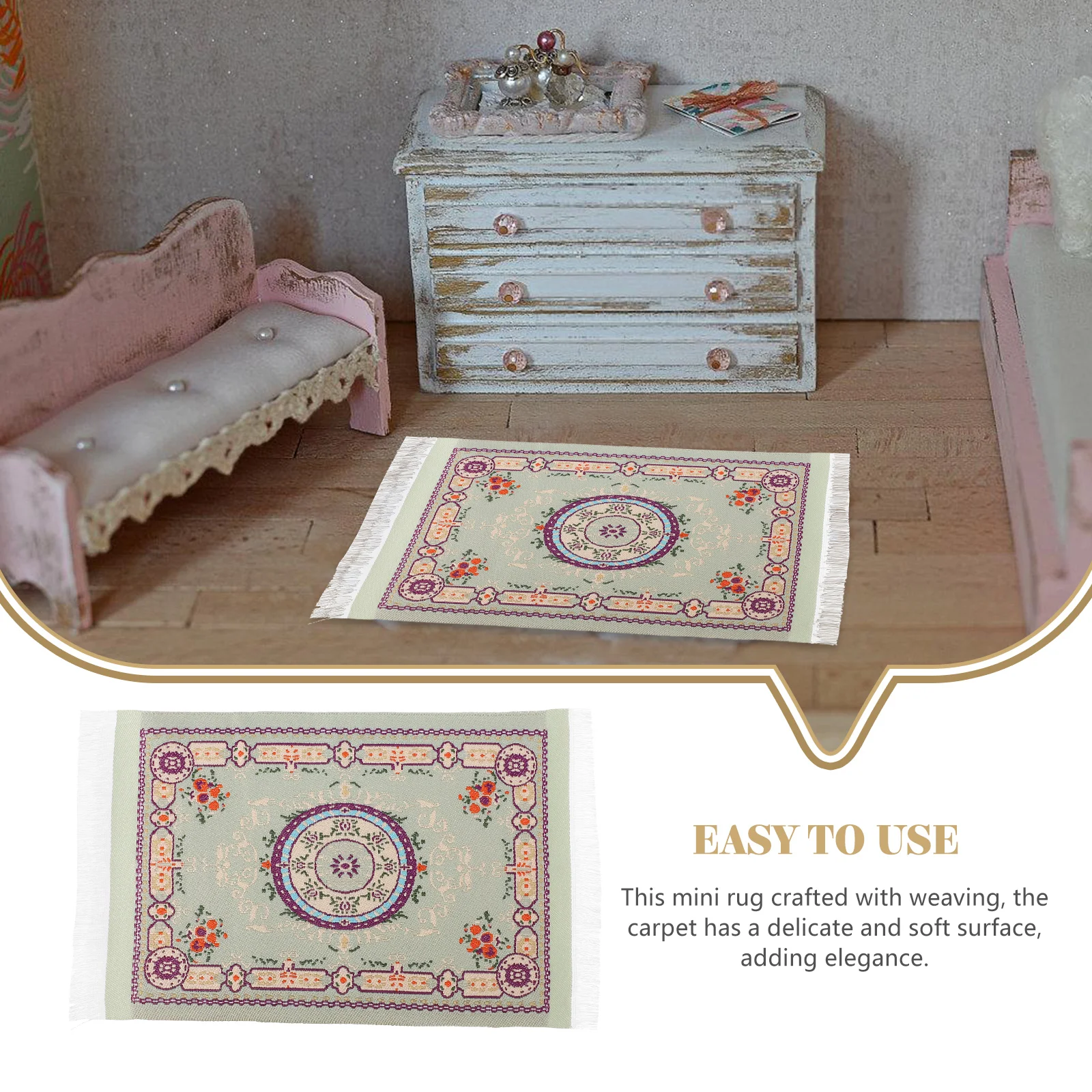 미니 러그 모델 빈티지 패턴 카펫 가구 미니 카펫 인형 집 카펫 바닥 미니어처 러그 미니 빈티지 러그