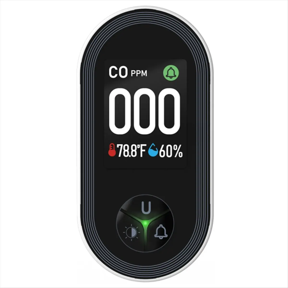 A48U 3in1 Carbon Monoxide Detector Plug-in Display with Temperature Humidity Sensor Built-in CO MonitorAlarm SoundWarning(US)