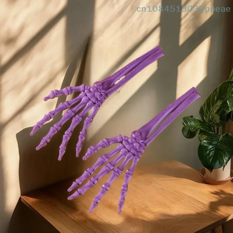 2 Pcs 3D Printed Plastic Scary Decoration Halloween Skeleton Hand Prop For Haunted House Horror Party Table Display Ghost